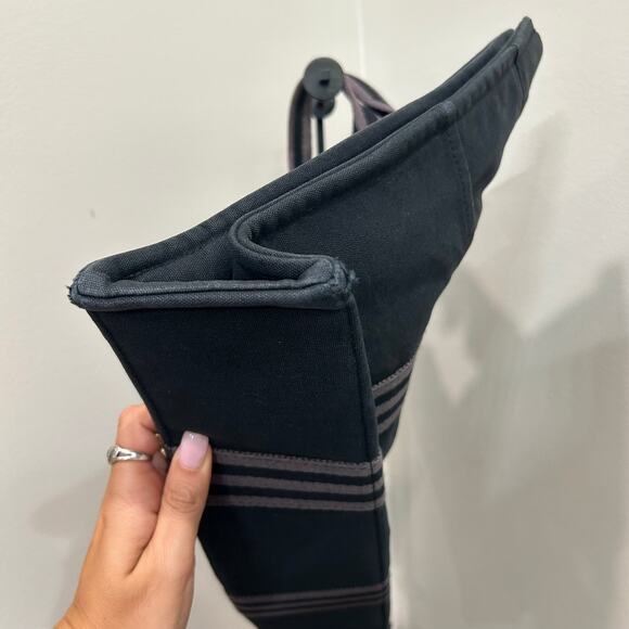 1066 HERMÈS Toile Fourre-Tout MM Tote Blue - Picture 7 of 8